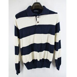 Brandy Melville Cotton Knit block Striped Sweater blue white 160 84A Size 14